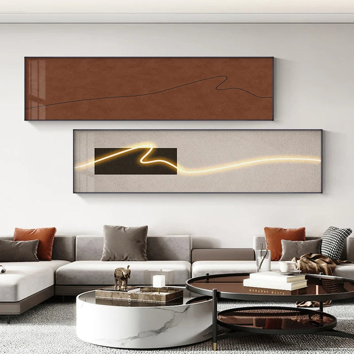 Moderne estetikk bredformat veggkunst fin kunst lerretsutskrifter lett luksus minimalistiske abstrakte bilder for over sofaer kunst for over senger | Skanto