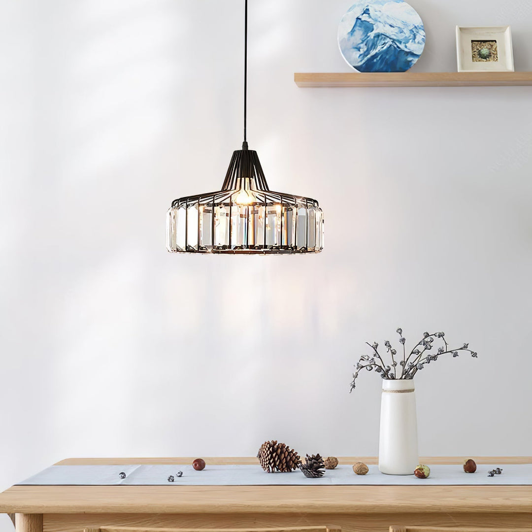 Moderne Svart Krystall Pendelbelysning | Skanto
