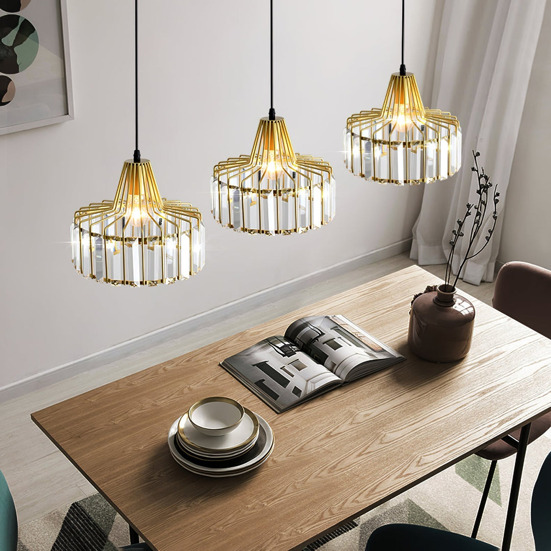 Moderne Svart Krystall Pendelbelysning | Skanto