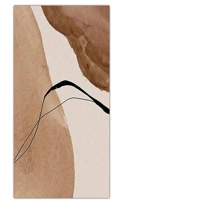 Abstrakt organisk nøytral fargeveggkunst Fine Art lerrettrykk stående format Nordisk bilde for stue soverom Skandinavisk foajé kunst dekor | Skanto