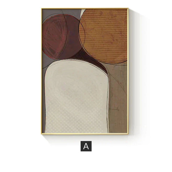 Moderne fargekurver abstrakt geometrisk veggkunst fin kunst linjekunst lerretsutskrifter bilder for stue soverom kunst for moderne interiører | Skanto
