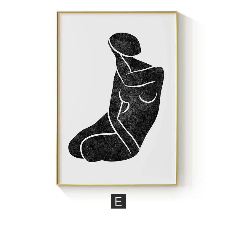 Moderne fargekurver abstrakt geometrisk veggkunst fin kunst linjekunst lerretsutskrifter bilder for stue soverom kunst for moderne interiører | Skanto