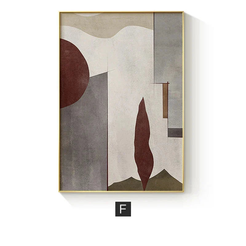 Moderne fargekurver abstrakt geometrisk veggkunst fin kunst linjekunst lerretsutskrifter bilder for stue soverom kunst for moderne interiører | Skanto
