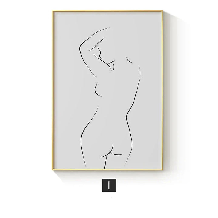 Moderne fargekurver abstrakt geometrisk veggkunst fin kunst linjekunst lerretsutskrifter bilder for stue soverom kunst for moderne interiører | Skanto