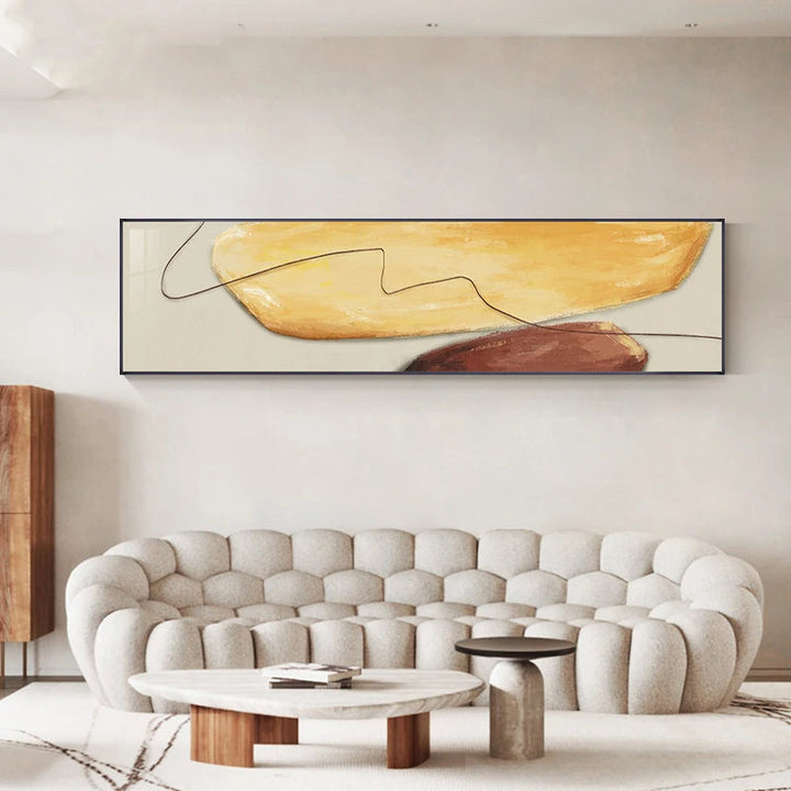 Moderne Farge Form & Linje Abstrakt Veggkunst Fine Art Lerretstrykk Bredformat Bilder For Soverom Over Sengen Kunst For Over Sofaen | Skanto