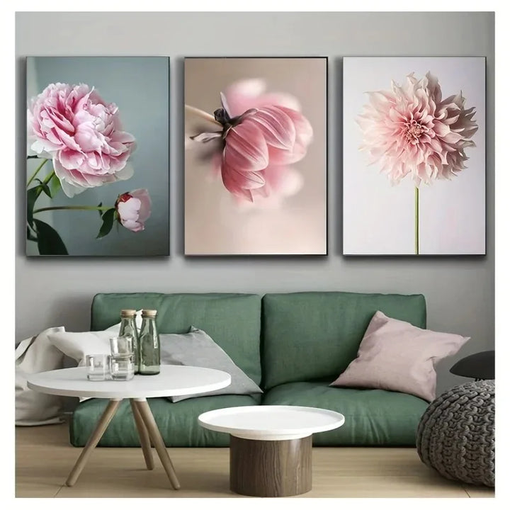 Moderne Florale Rosa Blomster Veggkunst Fint Kunst Lerretsutskrifter Elegante Botaniske Bilder For Stue Soverom Hotellrom Kunst Dekor | Skanto