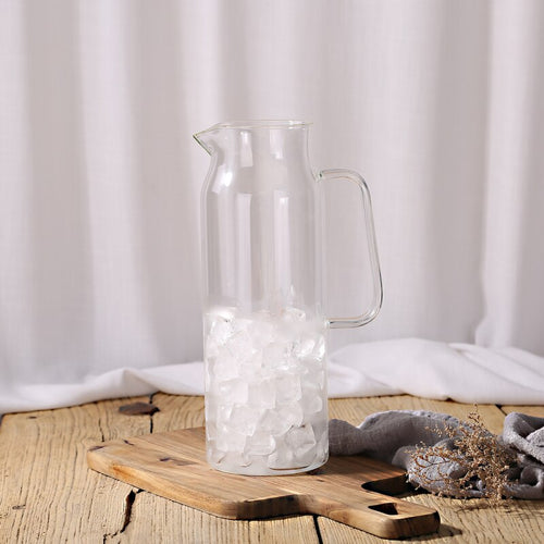 Moderne Glass Vannkaraffel – Varmeresistent Kanne med Rustfritt Stål Lokk | Skanto