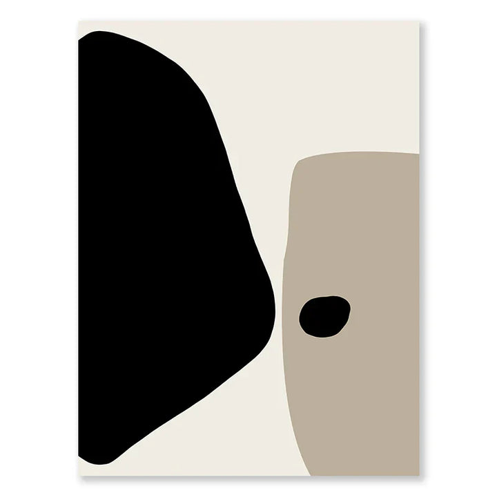 Moderne svarte beige formfulle abstrakte veggkunst fine kunst lerretsutskrifter bilder for stue soverom kunst for moderne interiører | Skanto