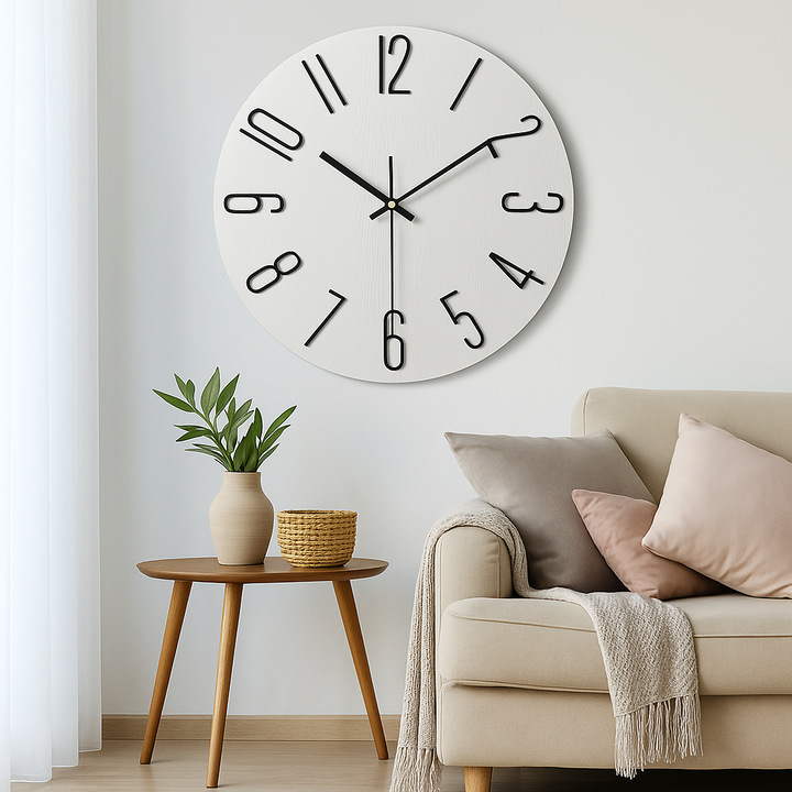 Moderne Quarz-Wanduhr med Geräuschlosigkeit