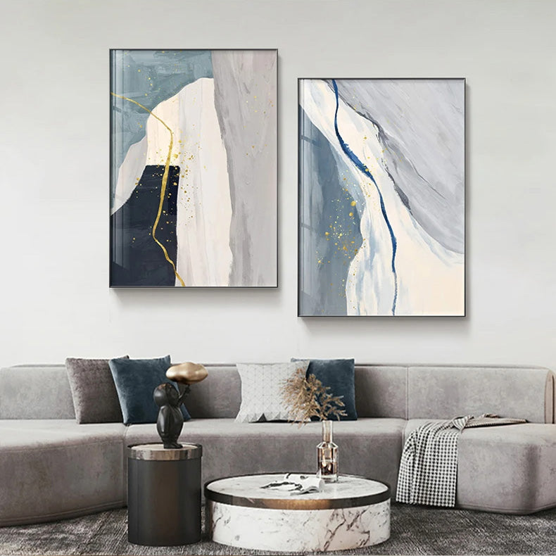 Moderne nordiske geomorfiske abstrakte veggkunst fine kunst lerret utskrifter nøytrale toner bilder for oppholdsrom kunst for samtidsinteriører | Skanto