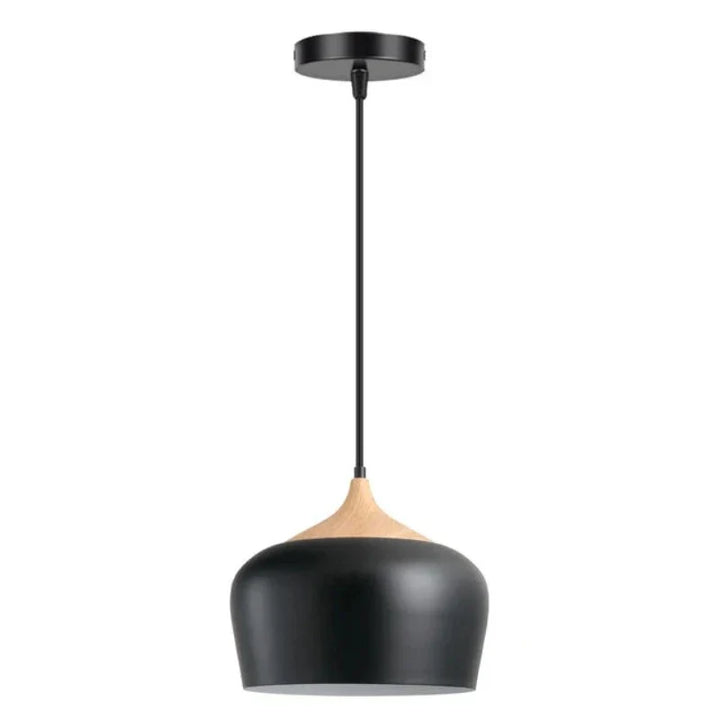 Moderne skandinavisk hengelampe – Tre- og metallpendellampe for soverom | Skanto