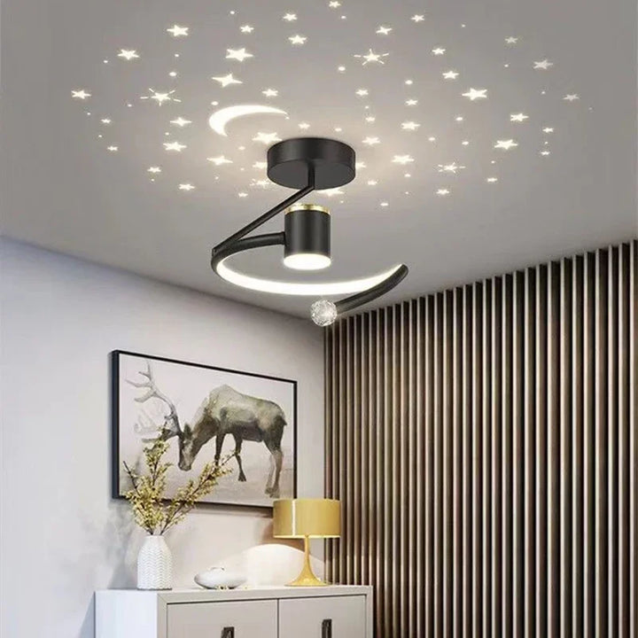 LED taklampe med stjernehimmel – Moderne krystallampe design for barnerom og stue | Skanto