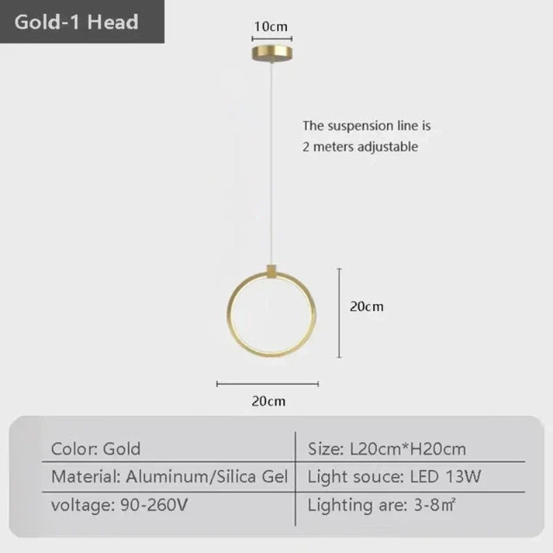 Skanto | Elegant Double Ring Pendant Light | DuoGlow