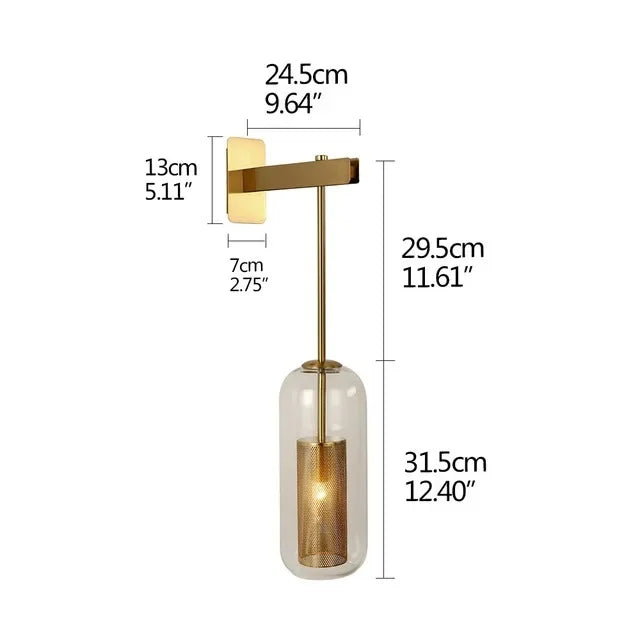 Moderne LED Vegglampe med Glassdeksel for Soverom og Stue | Skanto
