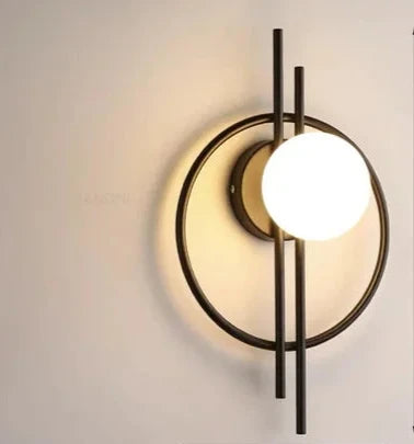 Moderne LED Vegglampe med Sphære Glass - Stilig Vegglampe for soverom & stue | Skanto
