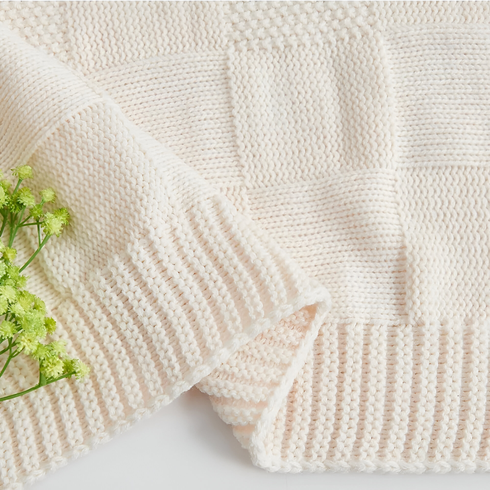 Skanto | Loomvera Plaid | Strikket Teppe Svart-Hvitt | Myk & Hudvennlig | For Alle Sider