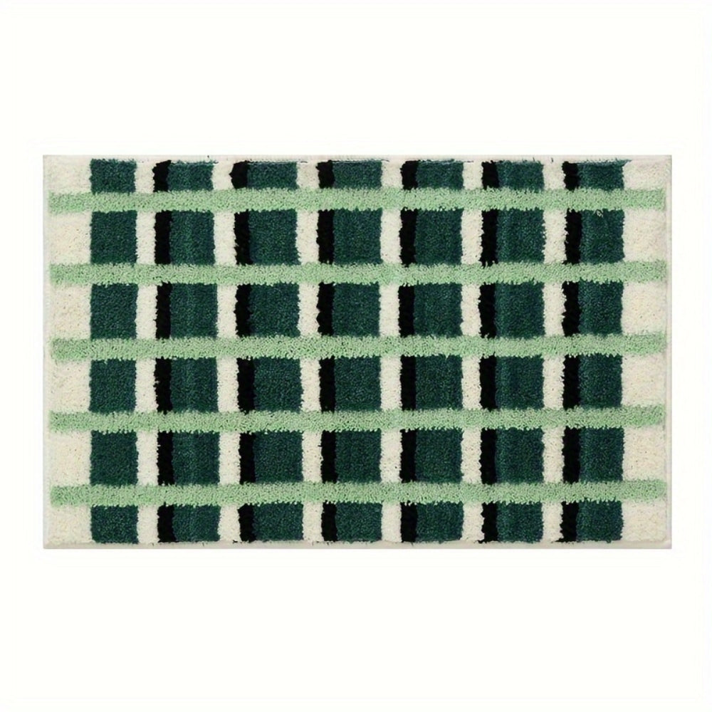 Skanto | Mos grønne geometriske flock bade matte