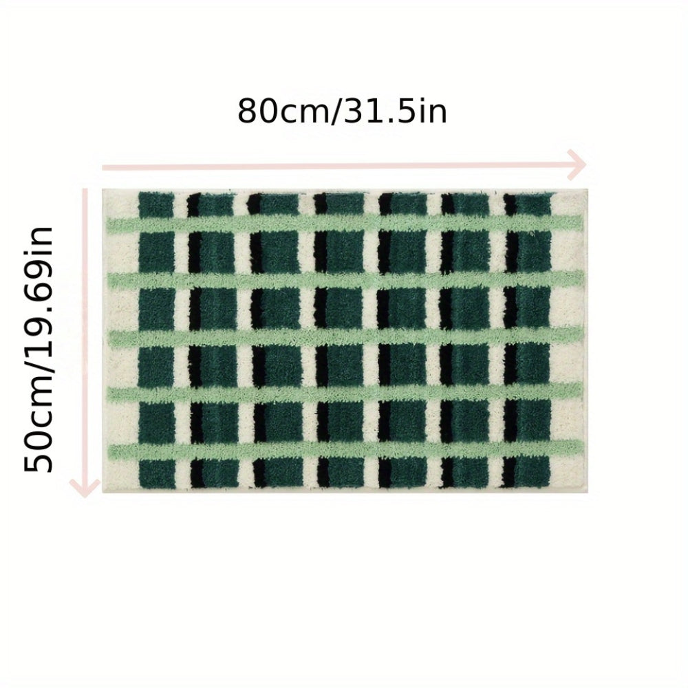 Skanto | Mos grønne geometriske flock bade matte