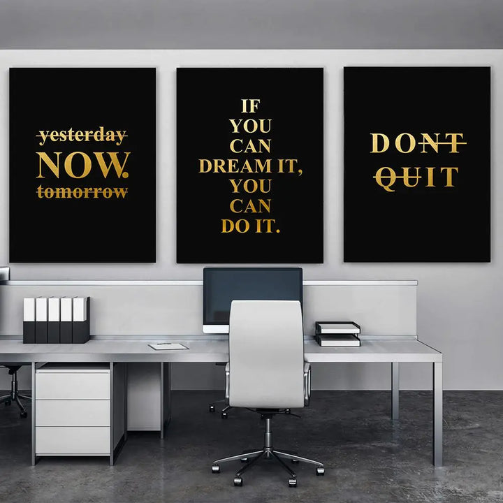Motivasjonsord Veggkunst Finkunst Lærredstrykk Svart & Hvitt Inspirerende Sitater Plakat For Stue Soverom Kontor Kunstdekorasjon | Skanto