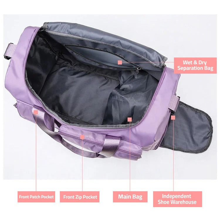 Skanto | Multi-lomme reiseveske, sports- og treningsbag med separat skoparti