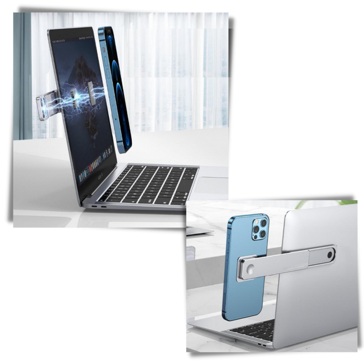 Justerbar allsidig telefonholder for laptop