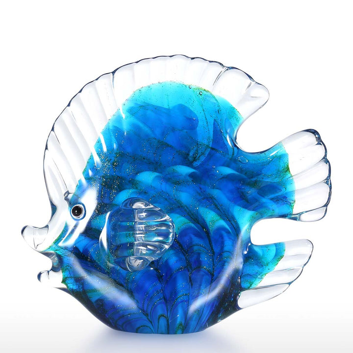 Skanto | Flerfargede Prikkete Tropiske Fisk Delikat Glass Skulptur Elegant Leilighets Dekorasjon Glass Fisk Utmerket Rom Leilighets Dekorasjon Håndverk