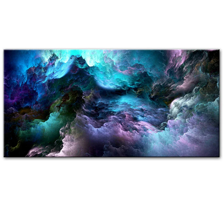 Mystiske Alien Skystoffer Veggkunst Fine Art Lerretstrykk Livlig Blå Lilla Abstrakt Bilde For Stue Soverom Inspirerende Innredning | Skanto