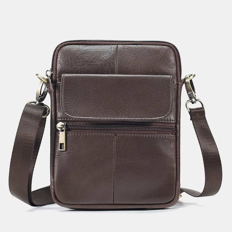 Skanto | Herre Liten Ekte Skinn Skulderveske – Kompakt Crossbody med Justerbar Stropp