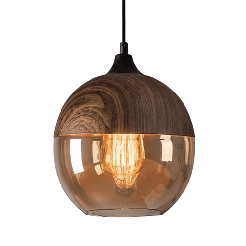 Minimalistiske Deckenleuchte aus Holz for moderne Interieurs