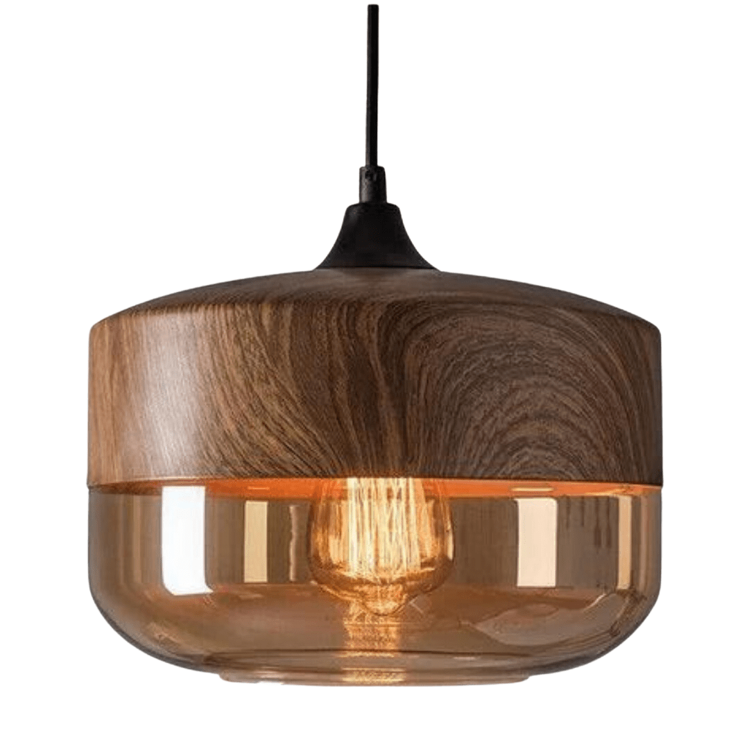 Minimalistiske Deckenleuchte aus Holz for moderne Interieurs