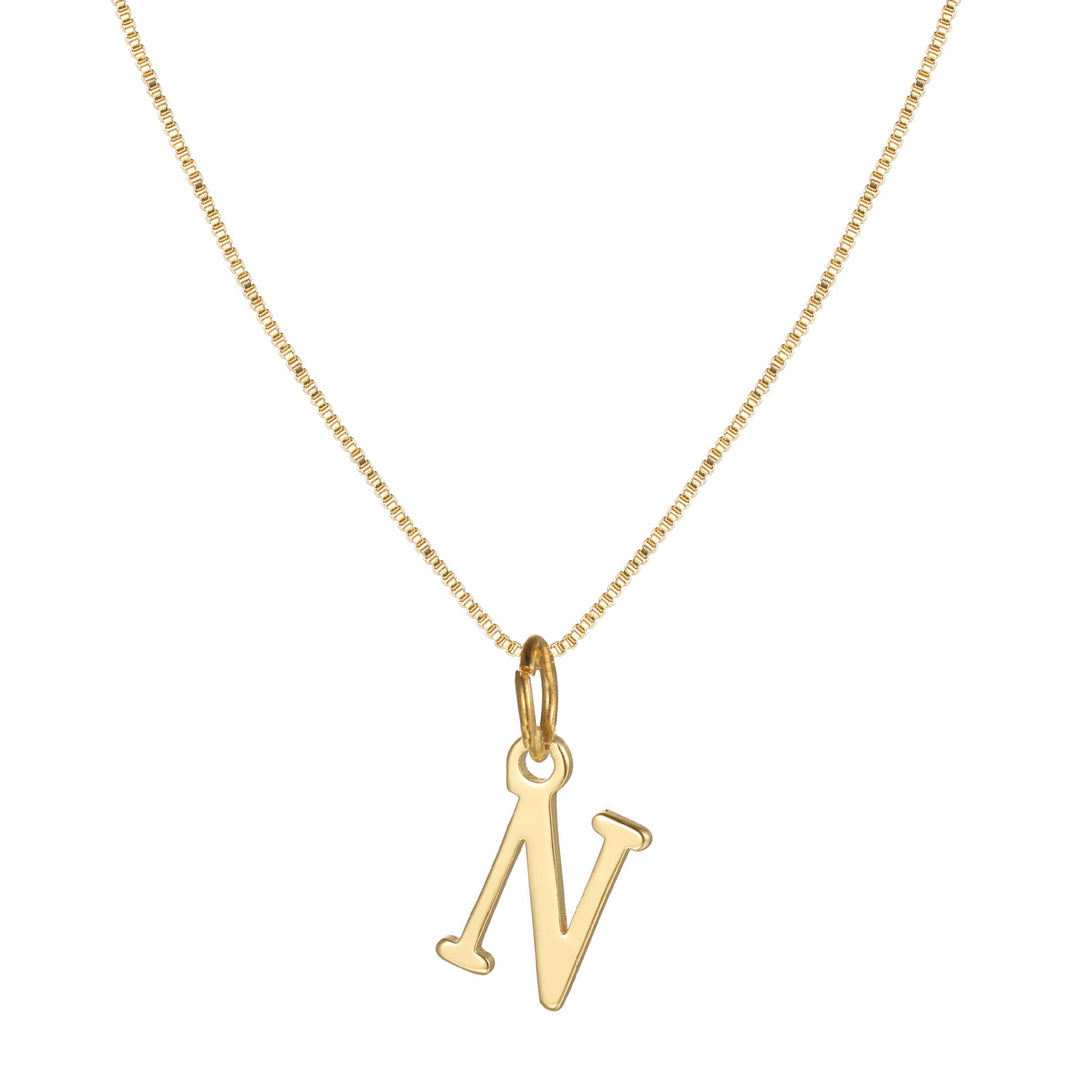 Skanto | 14k Minimal Serif Initial Halskjede