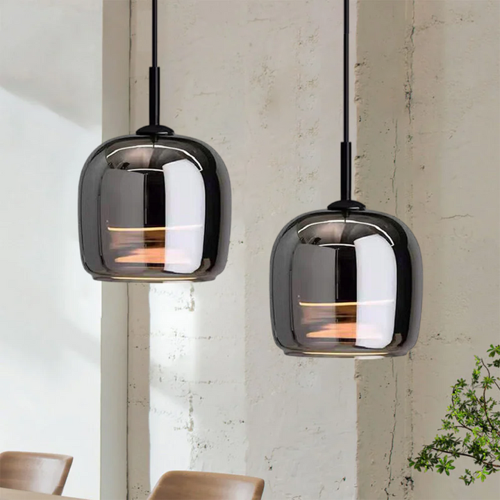Skanto | Nordisk svart glasspendellampe med LED