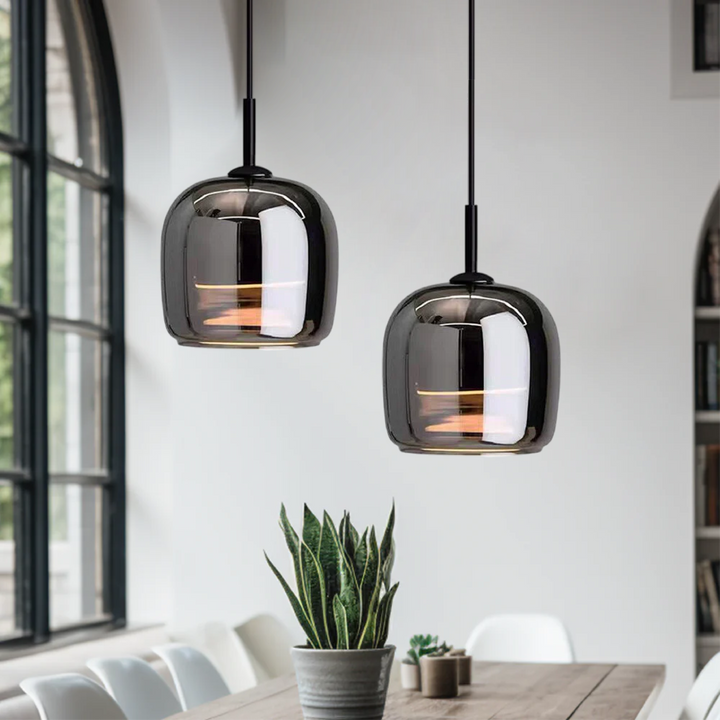 Skanto | Nordisk svart glasspendellampe med LED