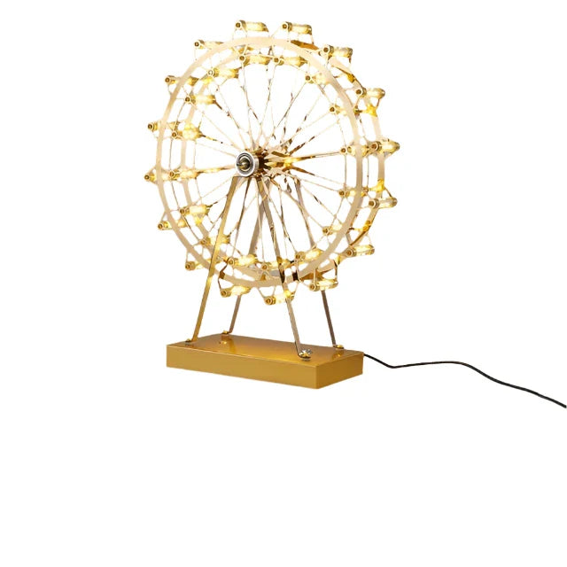 LED Ferris Wheel Skrivebord Lampe, Dekorativ Belysning med Musikkfunksjon, Retro Skrivebord Lys for Hjem | Skanto