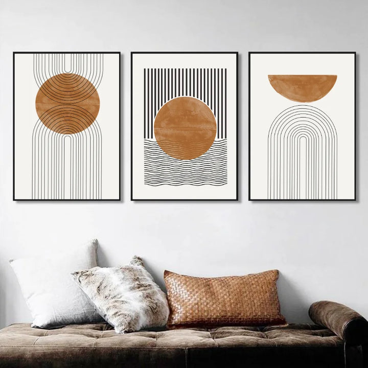 Nøytrale farger Geometrisk veggkunst Fin kunst Lerretstrykk Minimalsitisk bilder For Moderne stue Spisestue Soverom Kunst Dekor | Skanto