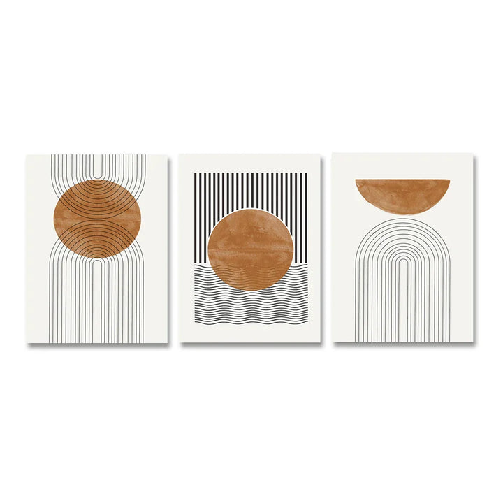 Nøytrale farger Geometrisk veggkunst Fin kunst Lerretstrykk Minimalsitisk bilder For Moderne stue Spisestue Soverom Kunst Dekor | Skanto