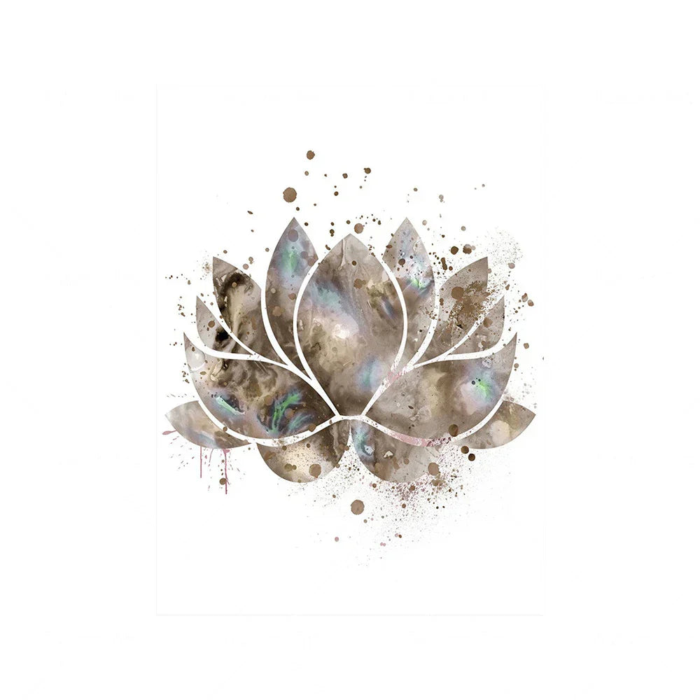 Neutrale farger Minimalistiske meditasjonsplakater veggkunst Fin kunst lerretsutskrifter lotusblomst Buddha bilder for yoga studio soverom stue kunstdekorasjon | Skanto