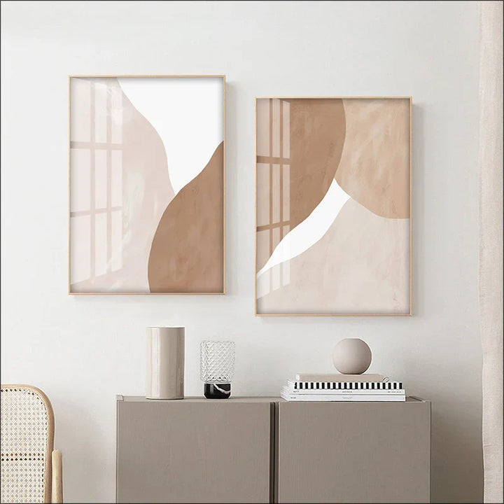 Nøytrale toner Beige Brun Hvit Abstrakt Veggkunst Fine Art Lerretsutskrifter Nordic Bilder for Stue Soverom Samtidsboliginnredning | Skanto