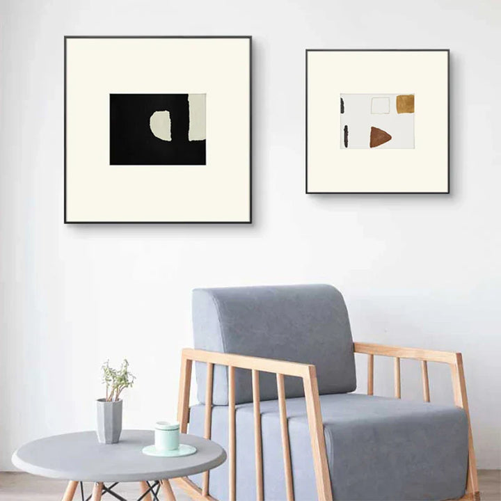 Nøytrale toner Minimalistisk Abstrakt Nordisk Veggkunst Fin Kunst Lerretstrykk Kvadratformat Bilder For Stue Soverom Kunst For Moderne Interiører | Skanto