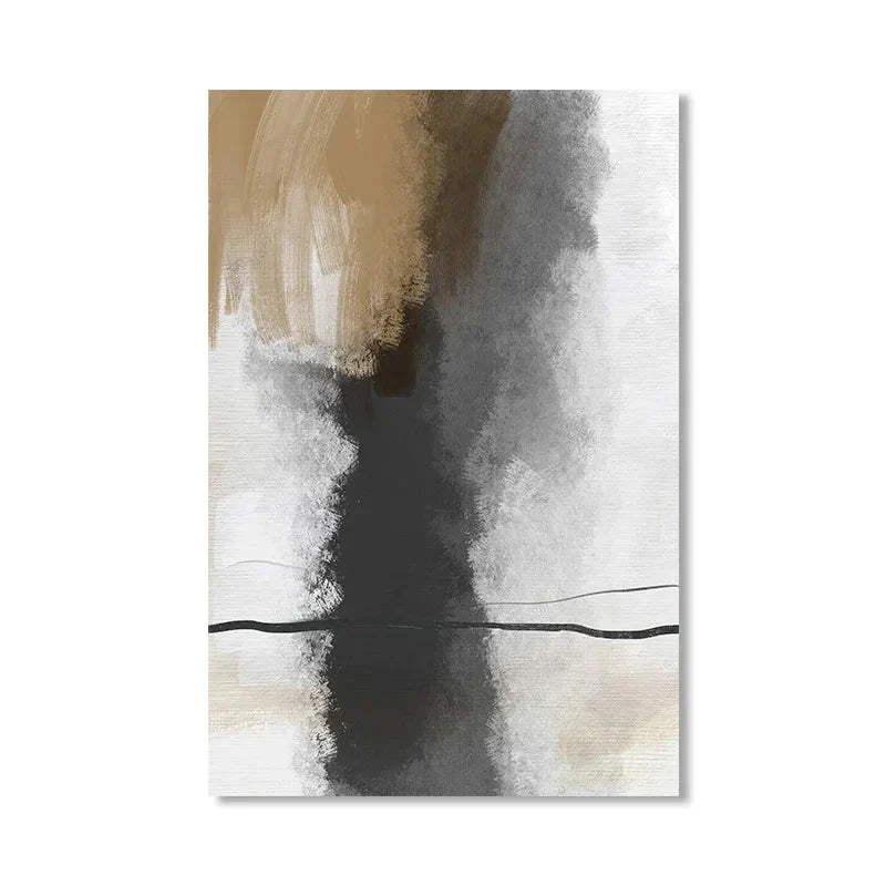 Beige Grå Sort Skandinavisk Abstrakt Veggkunst Fine Art Lerretstrykk Beige Grå Bilder For Minimalistisk Stuekunst For Samtidsinteriør | Skanto