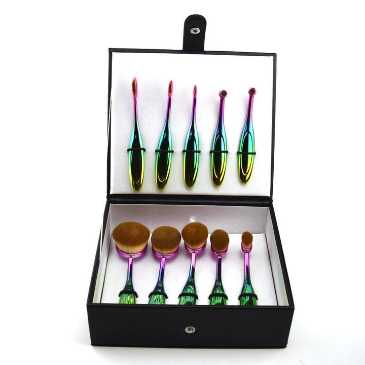 Rainbow Makeup Brushes - 10 Dels Sett | Skanto