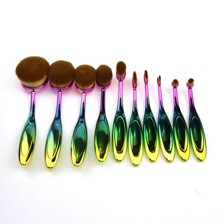Rainbow Makeup Brushes - 10 Dels Sett | Skanto