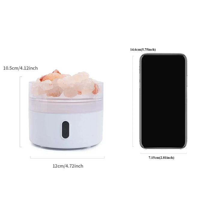 Skanto | Salt Lampe Diffuser - USB Ultrasonic Essensiell Olje Luftfukter med Himalaya Saltkrystaller & Nattlys