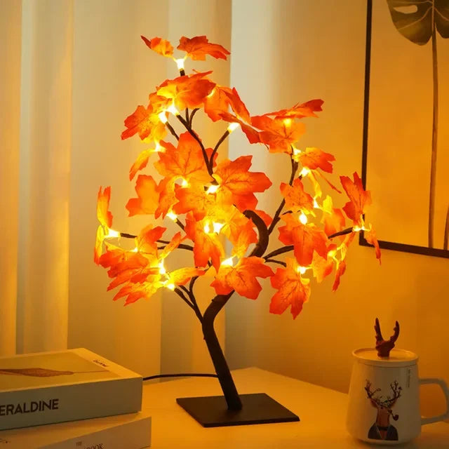 LED Tre Bordlampe – Romantisk Dekorativ Lys, Varmt Lys, Perfekt for Stue og Soverom | Skanto