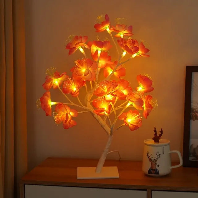 LED Tre Bordlampe – Romantisk Dekorativ Lys, Varmt Lys, Perfekt for Stue og Soverom | Skanto