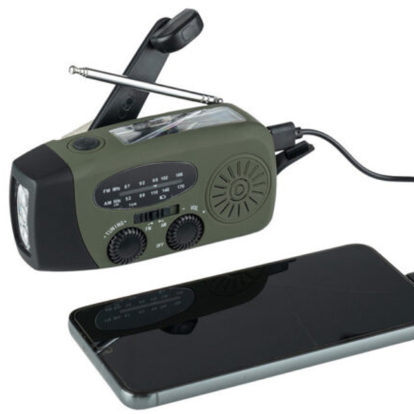 NoodRadio PowerSafe Mini – Kompakt nød radio med lommelykt og powerbank | Skanto