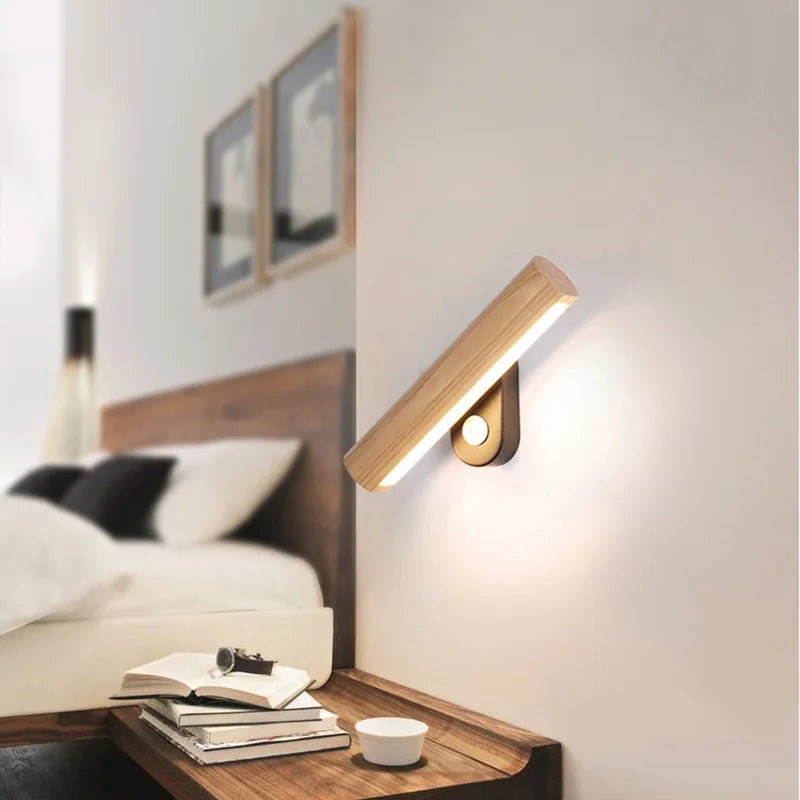 LED Vegglampe laget av tre – Moderne vegglampe for soverom | Skanto