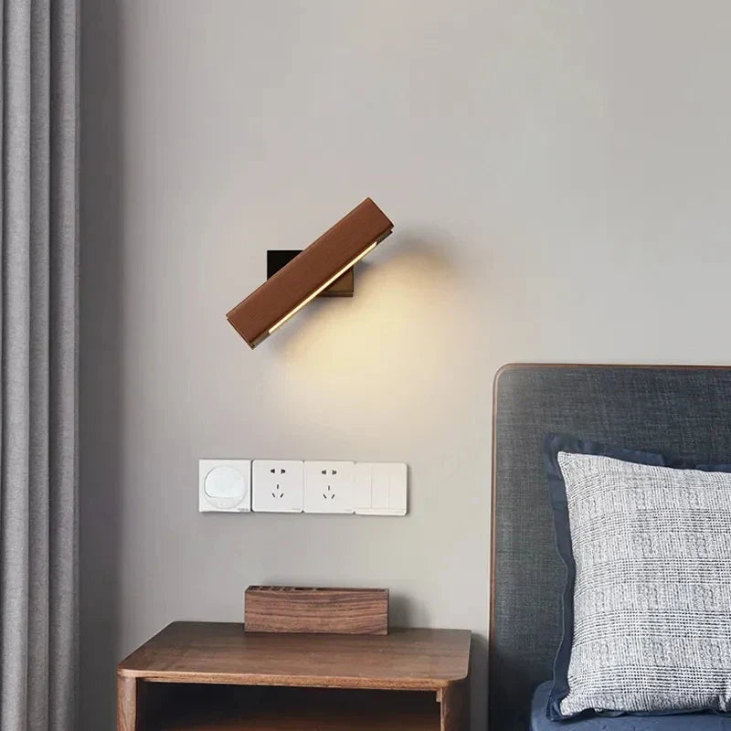 LED Vegglampe laget av tre – Moderne vegglampe for soverom | Skanto