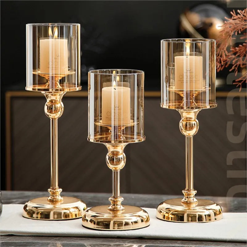 Eleganter nordischer Kerzenhalter für luxuriöse Heimdekoration und Restaurant-Ornament
