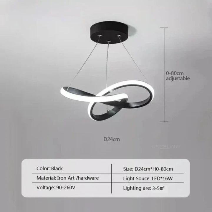 LumiWave LED-taklampe | Energieeffektiv designlampe for stue, soverom & kjøkken | Moderne LED-belysning